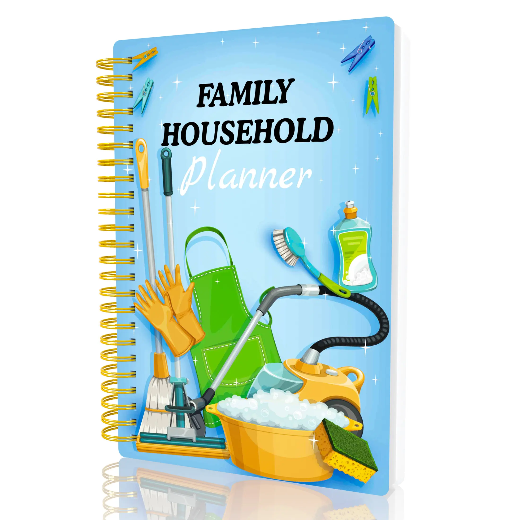 A5 Compact Family Household Planner Notebook - Multi-Sectioned Paper Pages, Durable & Portable, Easy to Carry, Household Management Tool for Streamlining Family Life, Schedules, Chores, Weekly/Daily To-Do Lists