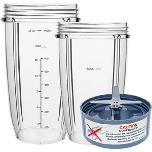 Blender Replacement Parts for Nutribullet, 32oz & 24oz Cups with Replacement Extractor , Compatible with Nutri  600W/900W Pro Blenders (3 PCS)