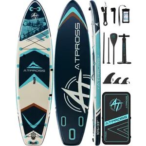 Inflatable Stand Up Paddle Board 10'6"x33", Extra Wide for Stability, Multi-Purpose SUP for Adults with Anti-Slip EVA Deck, 400lbs Capacity, Complete Kit for Outdoor Fishing & Surfing, Multi Purpose Inflatable