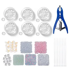 DIY Handmade Stress Relief Ball Kit, Dumpling Bun Shape, Shiny Series, Includes 6 Accessories, 6 Transparent Balloon Skins, Expander, 8 Straps