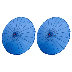 THY COLLECTIBLES Set of Two (2) 33" Japanese Chinese Umbrella Parasols for Wedding Parties, Photography, Costumes, Cosplay, Decoration and Other Events Bamboo Colorful