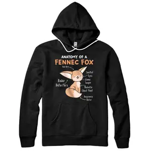 Personalized Anatomy Of A Fennec Fox Cute Fox Lover Gift Fennec Fox Pullover Hoodie