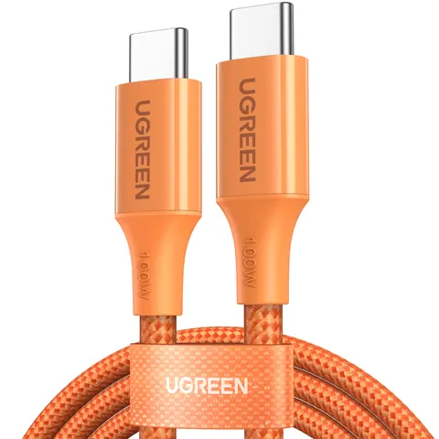 UGREEN 100W High Power USB-C Cable (1-Pack, 3.3FT Orange) - Fast Charger Adapter Cable for Mobile Phone Accessories, iPhone 17/16 Series, MacBook, iPad Pro, Dell XPS, Samsung Galaxy S25/S24/S23 Ultra, Switch, Pixel (TikTok Shop Back to School)