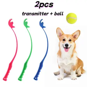Pet Tennis Ball Thrower, Interactive Dog Training Toy, Durable Plastic Launcher, for Medium Large Dogs, Fun Outdoor Activity