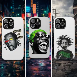 Streetwear Graffiti Art Phone Case, Abstract Urban Portrait Design Cover for iPhone 17 16 15 14 13 12 11 X & Samsung Galaxy S25 S24 S23