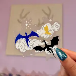 Clear Fourth Wing Dragons Sticker
