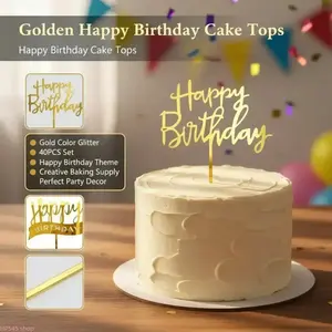 40Pcs Set Happy Birthday Cake Topper, Exquisite Creative Cake Decorating Kit, Premium Baking Ornaments, Beautiful Party Decoration Supplies for Birthday Celebrations, Family Gatherings and Various Festive Party Scenes