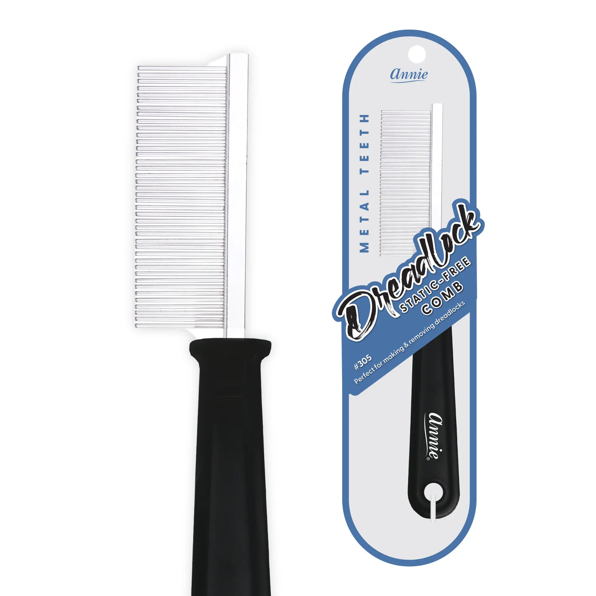 Annie Dreadlock Comb, 1 Count, Black