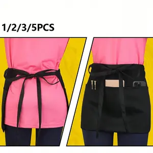 1/2/3/5pcs Waist Apron Set for Waitstaff, 3 Pockets, Home Use, Daily Life, Housework Cleaning, Protective Clothing
