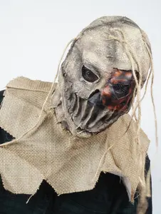 Creepy Halloween Scarecrow Latex and Burlap Mask Evil Scarecrow Scary Halloween Costume Mask for Adult Medium Size Perfect Fit for Masquerade Parties Gifts Costume Parties Carnival Halloween Comicon