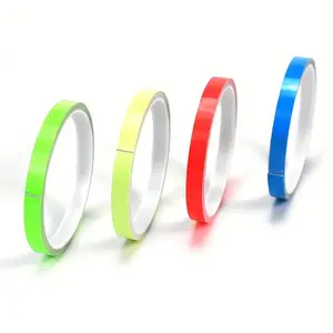 Yitape Night Glow Tape Set, 4 Rolls High Visibility Fluorescent Self-Adhesive Stickers, Directional Safety Reminder for Outdoor Fishing, Reflective Sticker
