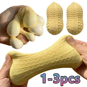 11cm Peanut Stress Ball, crunchy and crunchy squeeze toy, cream-like soft touch slow-rebound finger toy, ASMR sensory toy, effectively relieves stress