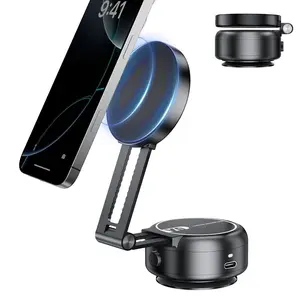 Adjustable Magnetic Car Phone Holder, Strong Adsorption, Foldable Design, Compatible with iPhone, Multi-Use Scenarios: Shower Room, Car, Mirror, Flat Surface, Car Phone Stand
