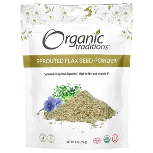 Organic Traditions Sprouted Flax Seed Powder, 8 oz (227 g)