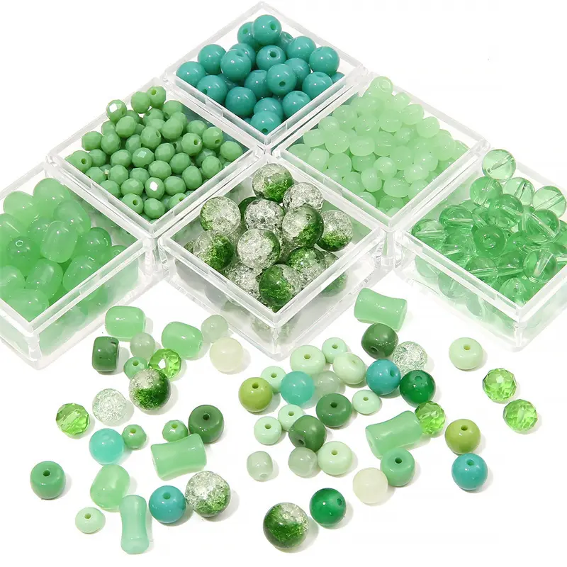 Green transparent solid color glass beads, crystal beads, round beads, bamboo beads, used for DIY handmade bracelets, necklaces, and jewelry Green transparent solid color glass beads, crystal beads, round beads, bamboo beads, used for DIY handmade bracelets, necklaces, and jewelry