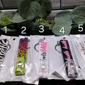 Card Grabber - Personalized Keyring with Charm Options in 5 Colors and 5 Fonts