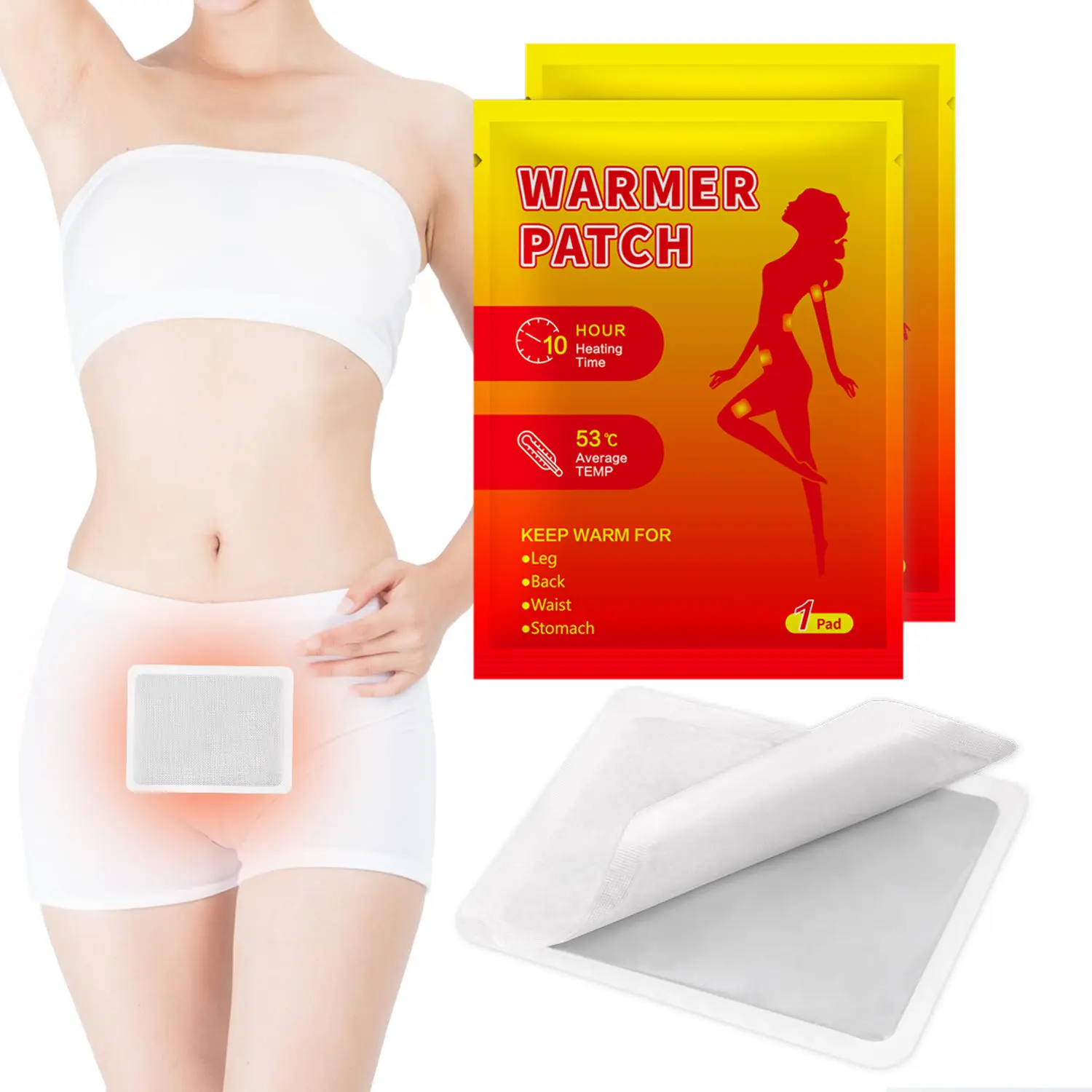 heating pad for cramping Herbal Heat Patch for Leg Back Waist Stomach 10 Hour Heating Time 53°C Average Temp Warmer Patch pad disposable Air-Activated Heaters Natural Long-Lasting Hypoallergenic Navel Body Care Patches wellness berberine kind