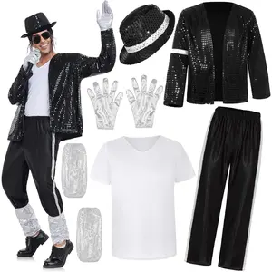 Mens Dance Star Costume for Men 80s 90s Pop Stage Outfits for Halloween Cosplay Party Menswear Clothes Personalized Pants