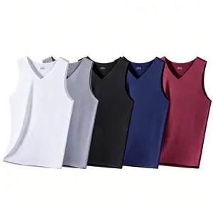 5pc Slim Fit Men's Slim Fit Compression Sleeveless Singlets Breathable Athletic Tank Top