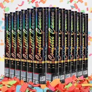 12 Pack 12Inch Multicolor Confetti Cannon Party Poppers Paper Confetti Popper Shooter Bulk for Birthday Graduation Wedding Christmas New Year Party Celebrations