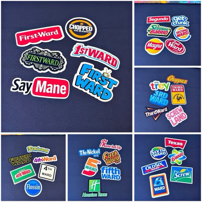 Mini Houston Wards Sticker Pack 6 Unique Durable High-Quality Vibrant Colors for Hardhats Phones Toolboxes and More