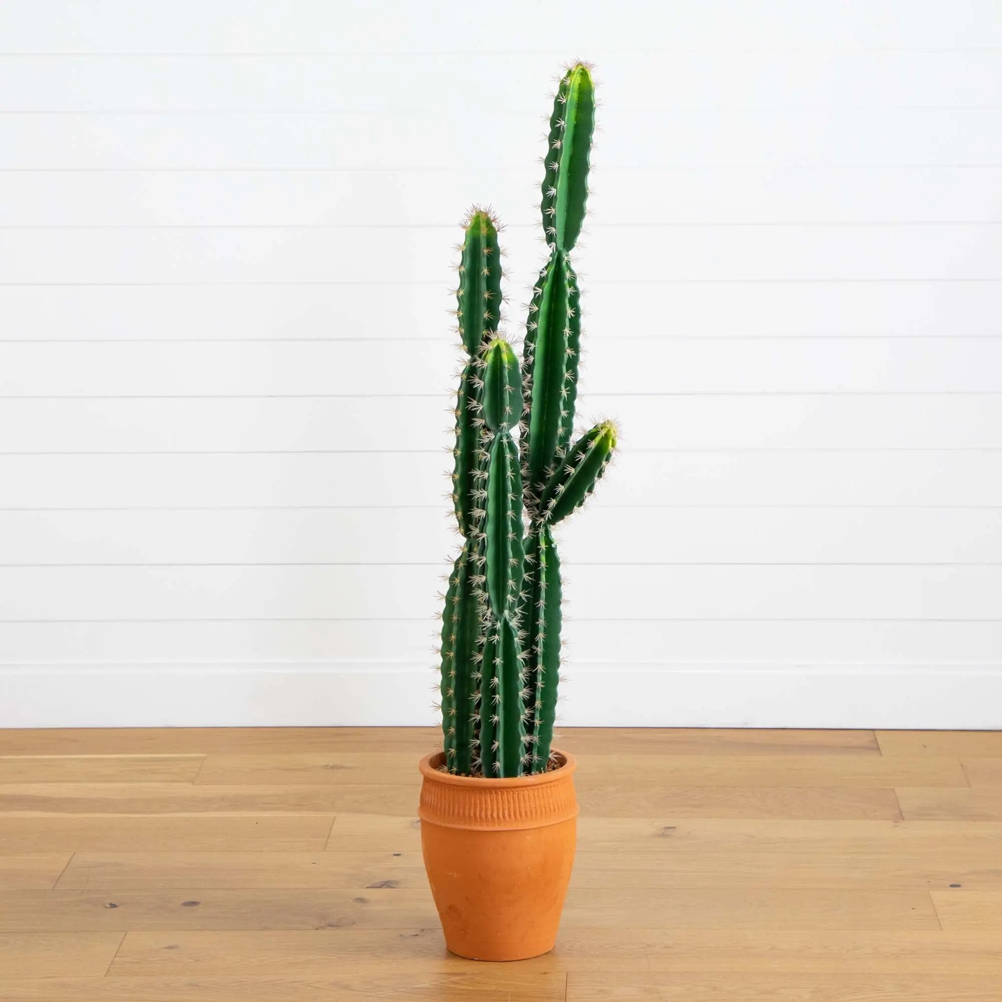 5' High-Quality Synthetic Cactus in Terracotta Planter, Decorative Indoor Plant for Home Accents