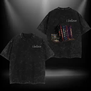 I believe Eleven is live Stranger Things Double Printed Oversize Lightweight Acid Washed Tee TV Show Graphic Top Cotton Gift T-Shirt For Comic Lover, Gift T-Shirt For Movie Lover