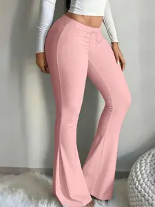 One-piece set, casual and stylish long pants, women's casual flared pants, yoga and jogging sports pants, suitable for street wear and all seasons, Athleisure Style, Activewear Clothing