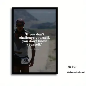 1pc Motivational Athlete Quote Canvas Print - "If You Don't Challenge Yourself, You Don't Know Yourself" by David Goggins, Frameless Wall Art, 11.8x17.7 Inches, Perfect for Home, Office, or Cafe Decor, Inspirational Wall Decor