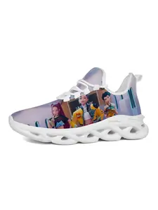 Men's Anime Style Print Sneakers, Casual Fabric Shoes with Laces, Unique Character Design, Trendy Streetwear for Young Anime Fans