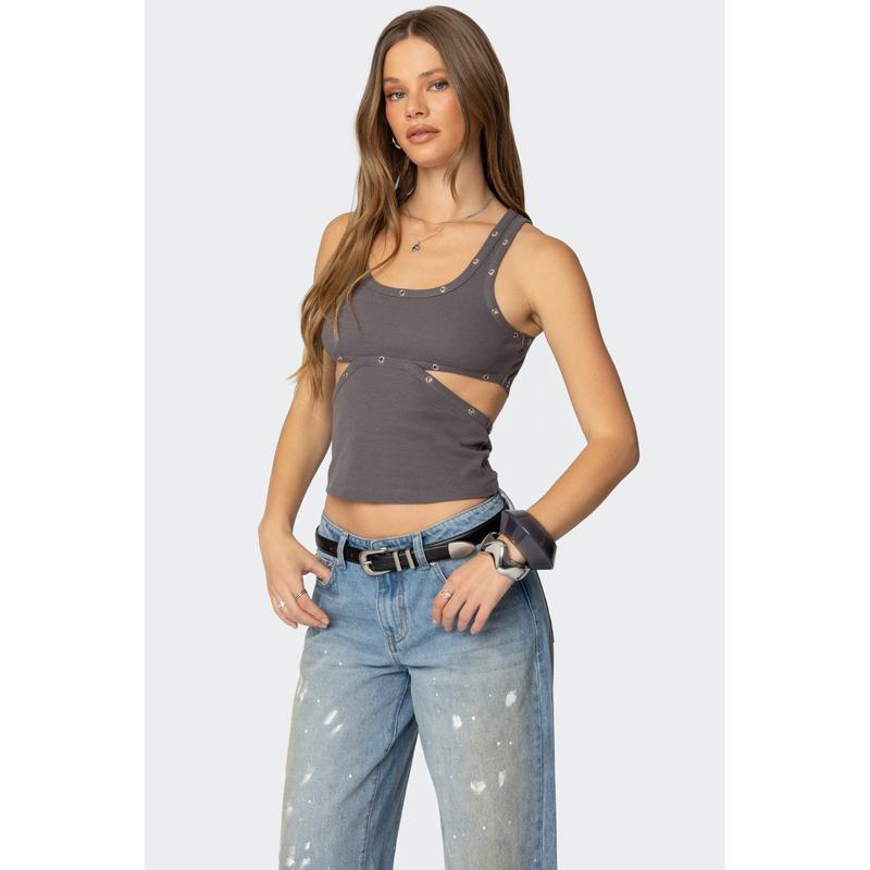Imogen Cut Out Ribbed Tank Top