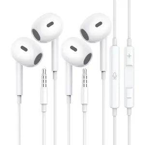 Wired Earbuds, [Clear Calls & No Noise] 3.5mm Headphones with Microphone in Ear Earphones HiFi Stereo Volume Control for iPhone/iPad/Samsung/Android/Kindle/Switch [2 Pack]