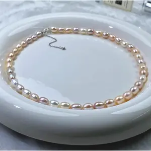 Freshwater (rice) Pearls Necklace - Mixed color