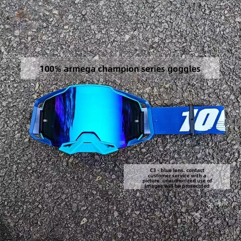 100% armega champion series goggles Quick Release Off-Road Motorcycle Goggles -Pro Motocross MX ATV Dirt Bike Racing Goggles, Anti-Fog UV Protection Lens, Adjustable Strap,Shockproof Eye Protection for Outdoor Adventure Riders Motorbike Gear