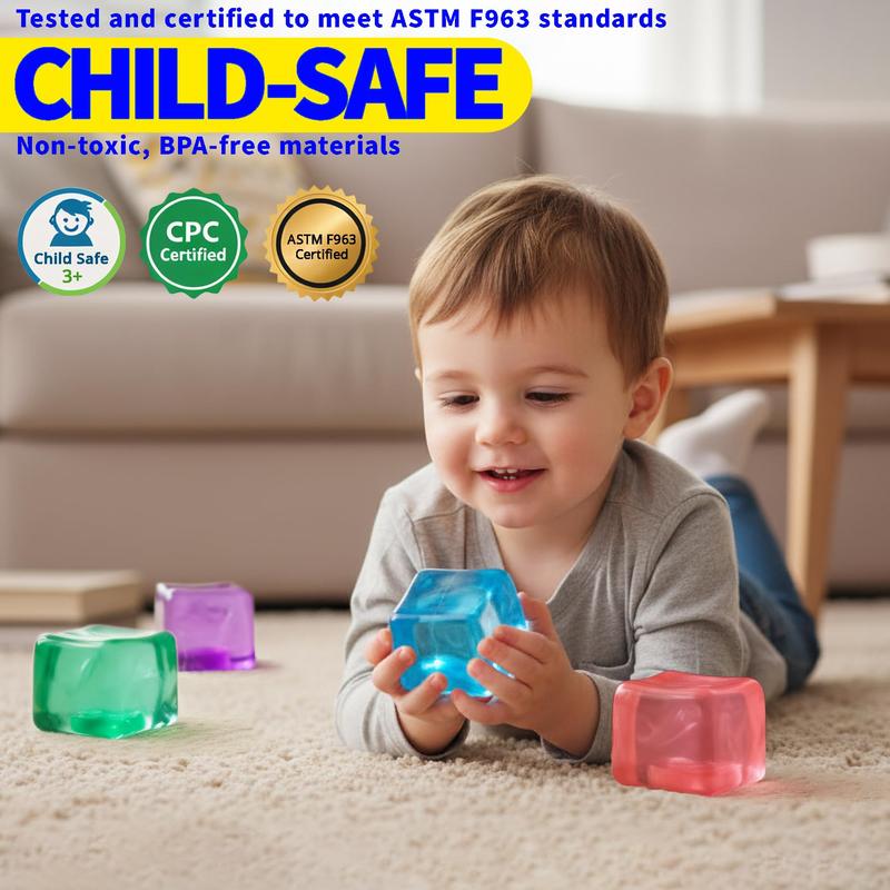 Nice Stress Cube - Ice Cube Stress Ball for Adults Stress Relief | Sensory Fidget Toy with Super Solid Squish