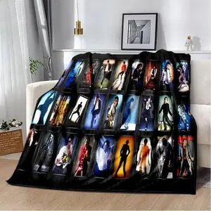 Michael Jackson Retro Blanket Ultra Soft Flannel HD Print Cozy Warm Bedroom Couch Sofa Home Travel Office Throw Cover Decor Birthday Gift Christmas Gift for Music Fans Adults Teens Men Women King Of Pop Style