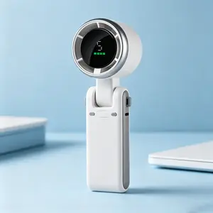 USB-C Charging Handheld High Speed Fan, 5-speed Wind Speed Fan, Foldable & Hanging Neck Fan Suitable for Family, Travel, and School, Handheld Cooling Fan, Portable Multifunctional Fan