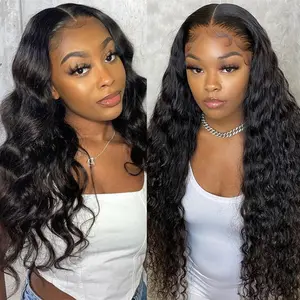 [Combo sale] buy 1 get 2 wig" 2Pcs 13x4 HD Lace Front Human Hair Wigs, Deep Wave Wig 22-30 Inch + 22 Inch Body Wave Wig, Pre Plucked Transparent Lace, 180 Density Wigs for Black Women