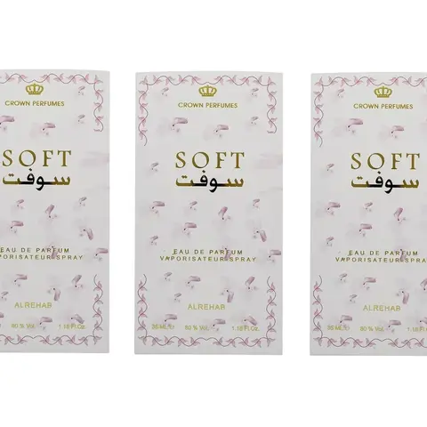 3 pack of Soft Eau de Parfum Spray for Women, 35ml by Al-Rehab