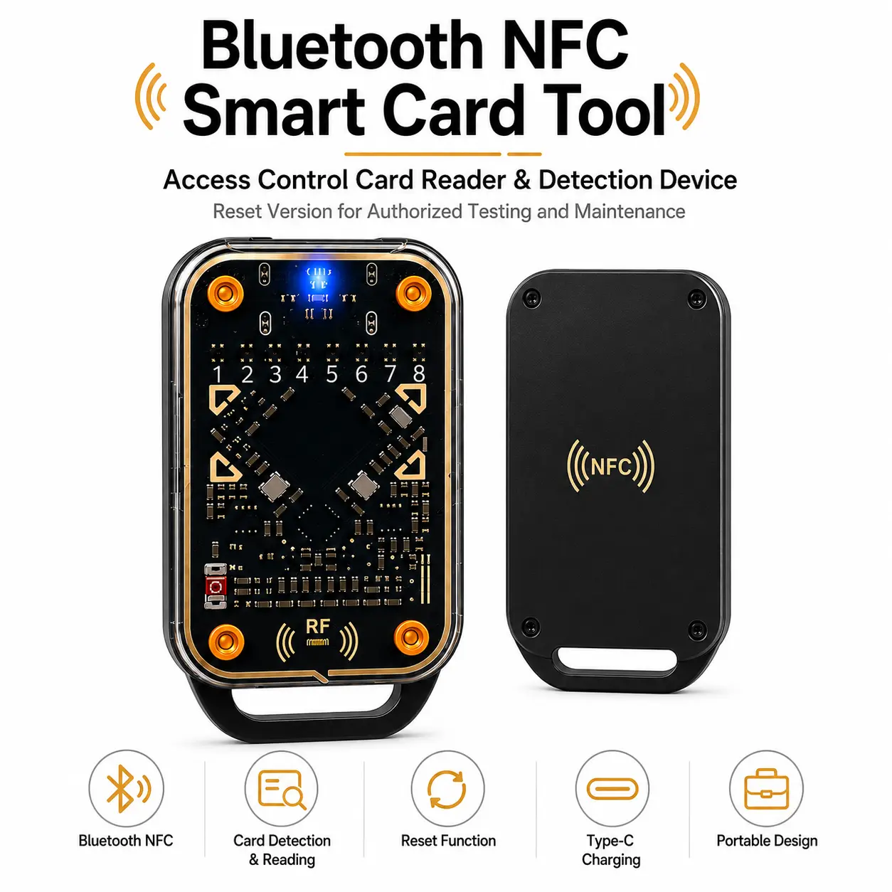 Bluetooth Smart Card Tool, Access Control Card Reader & Detection Device, Reset Version for Authorized Testing and Maintenance#SummerVibes