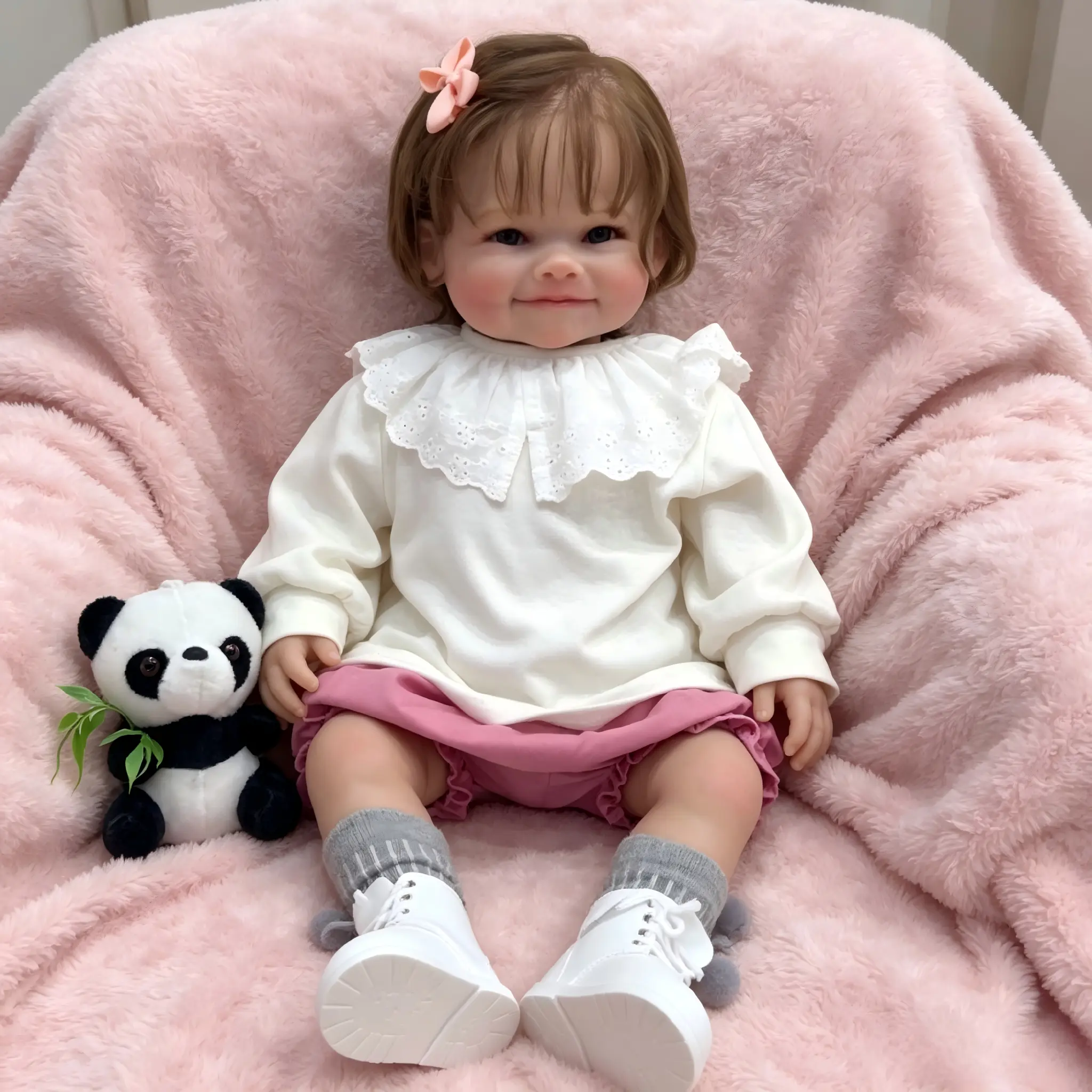 Lifelike Reborn Toddler  Dolls Girl 24inch 60CM  Raya  Newborn Baby Dolls Handmade Real Life Baby Dolls with Clothes and Toy Gift for Kids Age 3+ christmas year birthday present collector