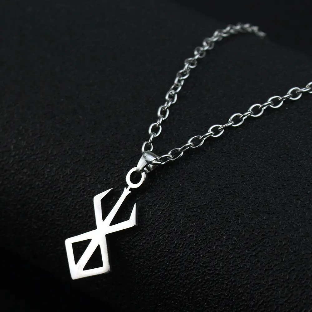 Unisex Berserk Anime Symbol Pendant Necklace - Casual Gothic Chain Jewelry Necklaces, Cosplay Prop, Fan Gift, Berserk Symbol