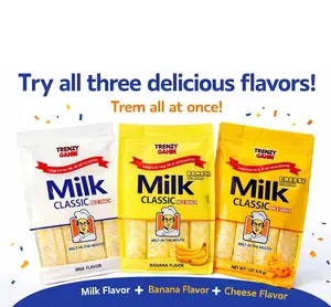 NEW 2026 !!! Milk Rice Snack Variety Pack – 3 Flavors (Milk, Banana & Cheese), Non-Fried Crispy Korean Rice Snack, Individually Wrapped Kids School Snack, Melt-in-the-Mouth Rice Crackers