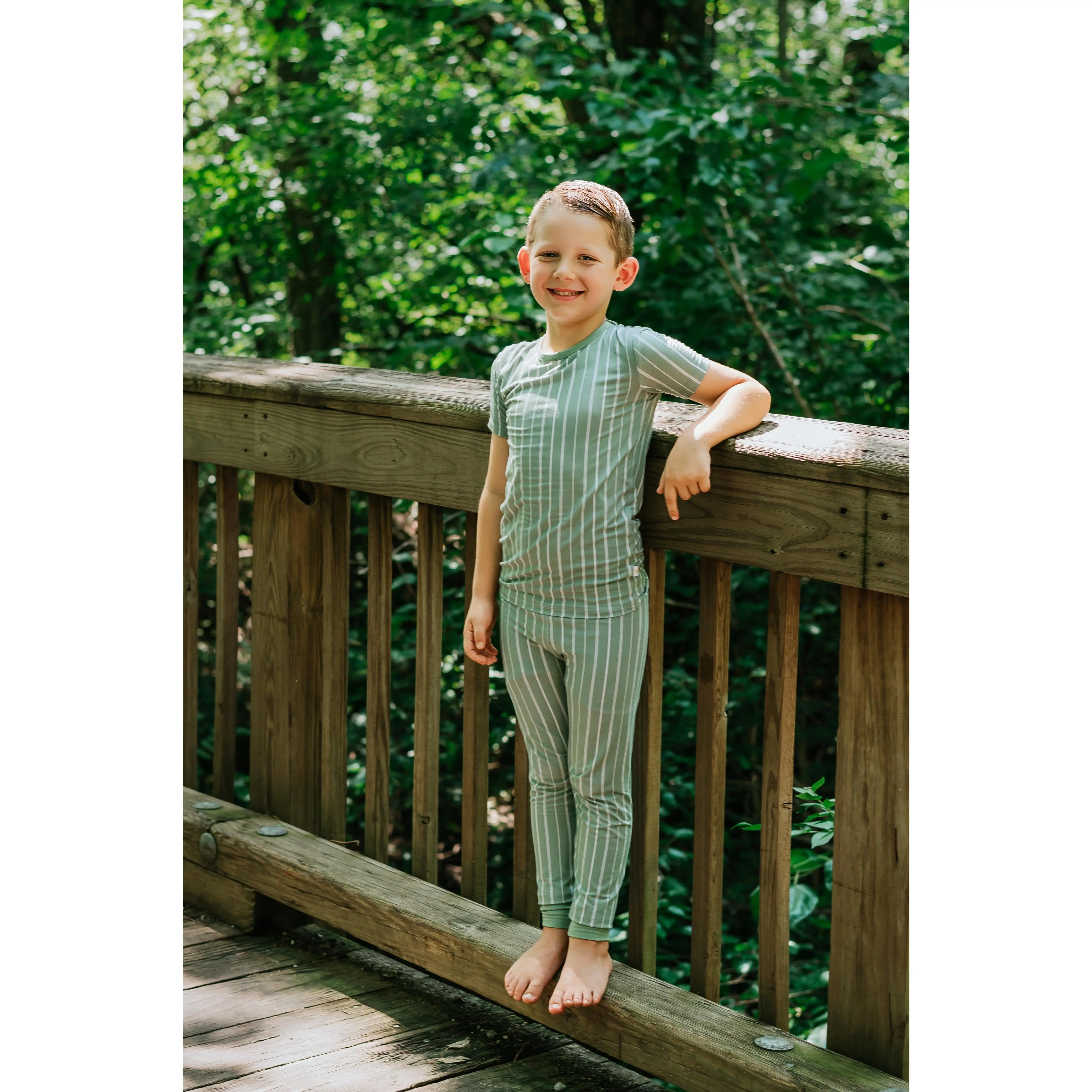 Grassy Stripes Two-Piece Jamas Set