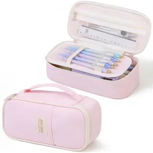 SKYDUE Large Capacity Zipper Pencil Case with Multi-Compartment Pouch for School & Office Supplie