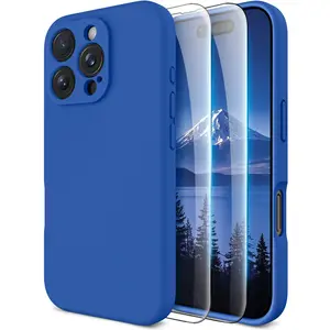 OTOFLY iPhone 16 Pro Max Phone Case with MagSafe, Liquid Silicone Ultra Slim Shockproof Protection Phone Case with [2 Screen Protectors] Soft Anti-Scratch Microfiber Lining Protective Cover Wireless Flash