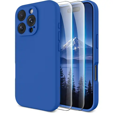 OTOFLY MagSafe Liquid Silicone Cover for iPhone 16 Pro Max - 2 Glass Screen Set, Ultra Slim, Shockproof, Scratch Resistant, Protection, Soft Microfiber Lining, Wireless Charging/Flash Compatible, Bubblefree Apply, Manufacturer Warranty