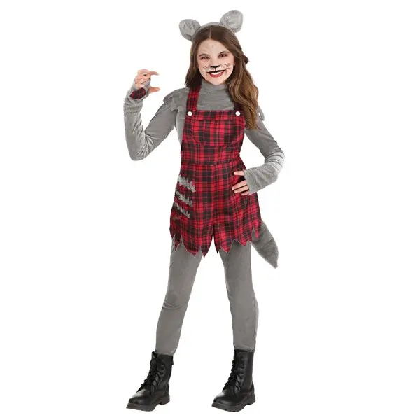 Girl's Plaid Werewolf Costume