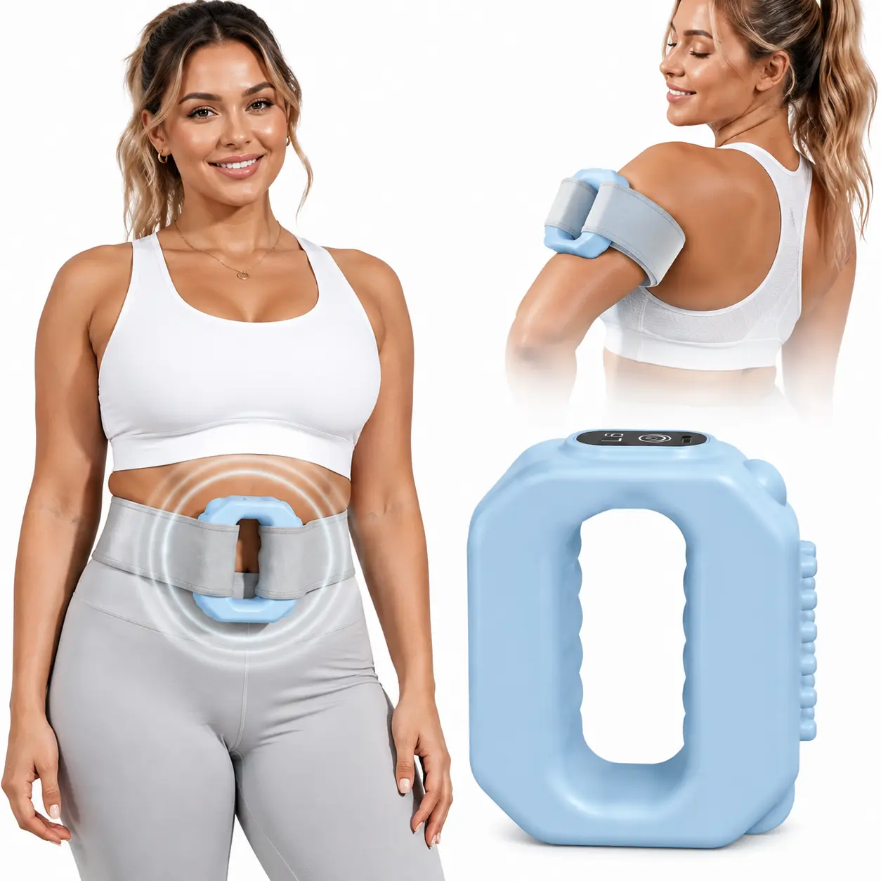 Vibration Plate Exercise machine, 6-Level Portable Cordless Vibration, Multifunctional Full-Body Fascia Ring, Deep Tissue Percussive Massager