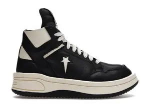 528227 Converse TURBOWPN Mid Rick Owens DRKSHDW Black Cloud Cream